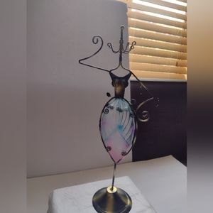 Jewelry organizer..woman with art glass skirt